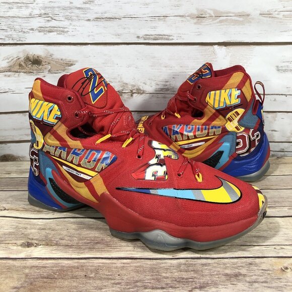 Nike LeBron James 13 EYBL Promo Shoes Mens Size 10 843801-696 Basketball Red - Picture 2 of 11